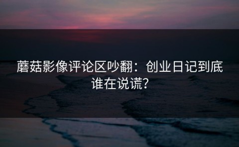 蘑菇影像评论区吵翻：创业日记到底谁在说谎？