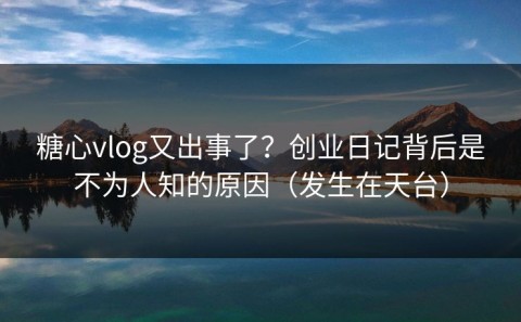 糖心vlog又出事了？创业日记背后是不为人知的原因（发生在天台）