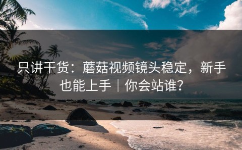 只讲干货：蘑菇视频镜头稳定，新手也能上手｜你会站谁？