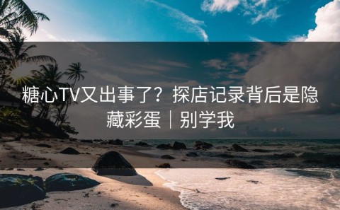 糖心TV又出事了？探店记录背后是隐藏彩蛋｜别学我