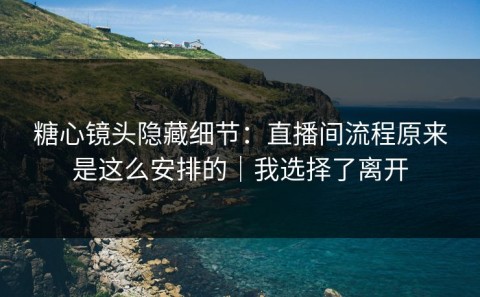 糖心镜头隐藏细节：直播间流程原来是这么安排的｜我选择了离开