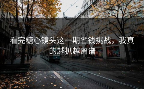 看完糖心镜头这一期省钱挑战，我真的越扒越离谱