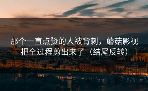 那个一直点赞的人被背刺，蘑菇影视把全过程剪出来了（结尾反转）