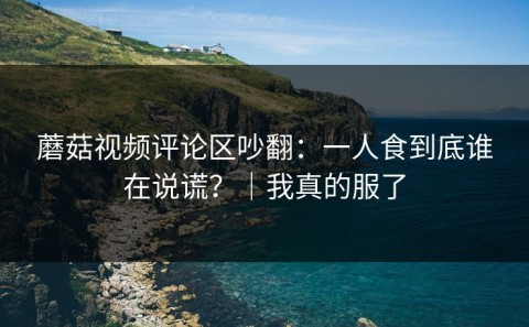 蘑菇视频评论区吵翻：一人食到底谁在说谎？｜我真的服了