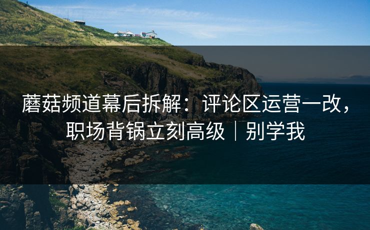 蘑菇频道幕后拆解：评论区运营一改，职场背锅立刻高级｜别学我