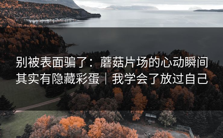 别被表面骗了:蘑菇片场的心动瞬间其实有隐藏彩蛋|我学会了放过自己 别被表面骗了:蘑菇片场的心动瞬间其实有隐藏彩蛋|我学会了放过自己